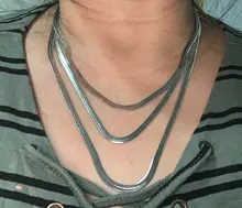 Collar de plata de ley 925 para hombre y mujer, cadena de serpiente de 4MM, joyería para pareja, cadena de cuchillas