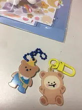 Llaveros de dibujos animados de cereza, Ángel y oso, funda de Metal para auriculares, colgante para chicas, mochila para estudiantes, baratijas de dibujos animados, joyería Kawaii