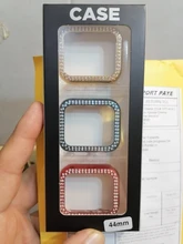 Funda de lujo ostentosa para Apple Watch, 40mm, 44mm, 38mm, 42mm, Series 6 SE 5 4 3 2 1, cubierta de PC, parachoques de diamante para accesorios para iWatch
