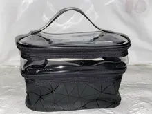 Bolsa de maquillaje transparente multifunción para viaje, organizador de artículos de tocador con diamantes de moda, resistente al agua, almacenamiento de maquillaje para mujer