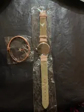Conjunto de relojes con flores para mujer, pulsera de cuero, de cuarzo, informal, 2 uds.