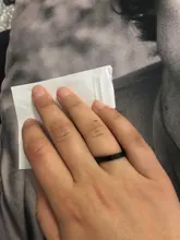 MANGOSKY-anillo delgado de 3mm para hombre y mujer, 1 unidad, titanio negro