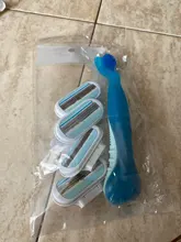 Soporte para afeitadora + 4 Uds. De cabezales de maquinilla de afeitar para mujer, conjunto de hojillas, afeitadora de línea de Bikini, herramientas de repuesto para la cabeza