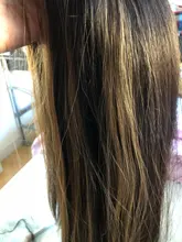 Peluca sintética larga y Lisa para mujeres negras, exquisita Peluca de Color rubio miel resaltado, parte media resistente al calor