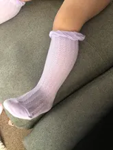 Algodón, calcetines para bebé y niñas niños Calcetines largos calcetines anti-mosquito hasta la rodilla de verano de bebé de encaje de malla de calcetines recién nacido Ropa