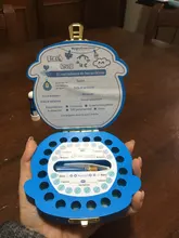 Caja de dientes de madera de Color español e inglés, organizador de dientes de niño y niña, almacenamiento de dientes de leche, colección de dientes, Umbilica, ahorra para regalos de recién nacidos