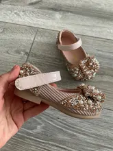 Zapatos de princesa brillantes para niños, zapatillas de perlas con diamantes de imitación para fiesta y boda, D487, 2020