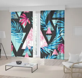 Curtain Exotic Leaves on Triangle Geometric Patterns Marble Grunge Effect Vintage Style Art Blue Pink
Curtain Exotic Leaves on Triangle Geometric Patterns Marble Grunge Effect Vintage Style Art Blue Pink