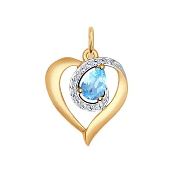 Pendant SOKOLOV gold blue topaz and cubic zirconia, fashion jewelry, 585, women's male, pendants for neck women
Pendant SOKOLOV gold blue topaz and cubic zirconia, fashion jewelry, 585, women's male, pendants for neck women