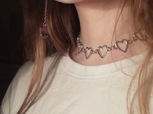 Gargantilla de eslabones con corazón hueco para mujer, collar dorado, cadena llamativa, regalo de fiesta, joyería para niña