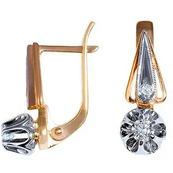 Lucas gold earrings with 4 red gold diamonds 
Lucas gold earrings with 4 red gold diamonds