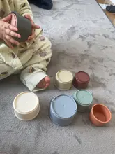 ¡Caliente! 8 Uds bebé de taza juguetes educativos juguetes del bebé Arco Iris, torre de apilamiento juguetes del baño del bebé juguetes de los niños regalo