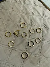 Tocona 10 unids/set flores rosa anillo de oro conjuntos para los hombres y las mujeres encanto estrella hueco geométrico serpiente joyería Bohemia regalo 15840