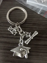 Llavero para ceremonia de graduación, certificado de graduación, recuerdo de graduación, sombrero de graduación, llavero con insignia, 2021