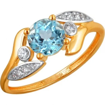 Esthete ring with Topaz and cubic zirconia in red gold 
Esthete ring with Topaz and cubic zirconia in red gold