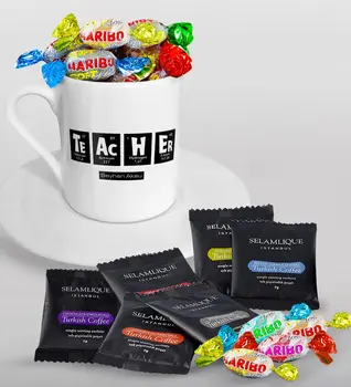 Personalized Teacher Turkish coffee Cup Selamlique Mixed Turkish Coffee House and Haribo Candy Gift Seti-2
Personalized Teacher Turkish coffee Cup Selamlique Mixed Turkish Coffee House and Haribo Candy Gift Seti-2