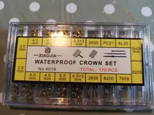 Extensor de vástago de bobinado de reloj de varios tamaños + coronas accesorios Reparación de reemplazo de la barra de extensión del reloj coronas para reloj tallos Juego de Herramientas