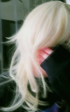 MEIFAN-peluca corta de Cosplay para hombre cabello liso de Lolita, fibra de alta temperatura, largo sintético, Rubio claro, coleta