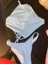 Vigorashly-traje de baño de corte de cuello alto para mujer, Bikini Sexy con Tanga, bañador de Parte superior atada, conjunto de Bikini brasileño para mujer, ropa de baño 2021