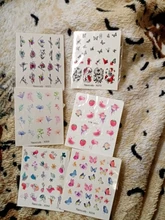 Sticker Flower Diy-Slider Spring Water-Nail-Decal Leaf-Tree Watermark Green 1pc Summer