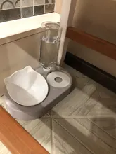 Dispensador de agua automático para bol de gato 2 en 1, almacenamiento de agua automático, cuenco de comida para perros y gatos, contenedor de comida con agua, alimentador para mascotas
