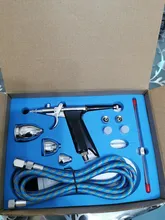 PISTOLA DE PULVERIZACIÓN de doble acción, juego de aerógrafo de gatillo con puntas, 3 tazas, modelo de PISTOLA DE PULVERIZACIÓN, cepillo de aire para herramienta de uñas, tatuaje, arte, 0,2/0,3/0,5mm