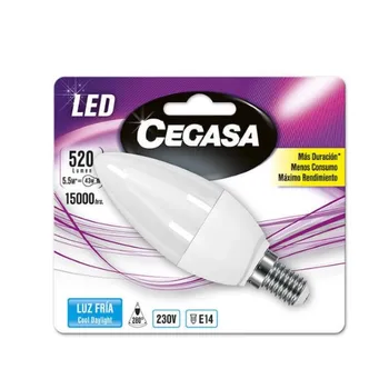 Candle LED Light Bulb Cegasa E14 5,5 W A+
Candle LED Light Bulb Cegasa E14 5,5 W A+