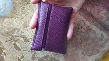 Cartera pequeña de cuero para hombre y mujer, monedero multifuncional con cremallera de cuero, tarjetero, monedero # L20