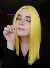 Pelucas sintéticas de fiesta para mujeres negras, pelo liso corto de color rubio de 14 pulgadas para fiesta Popular y estampada, de parte media, Cosplay, Bob