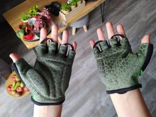Boodun-guantes de ciclismo de medio dedo, de silicona, antideslizantes, transpirables, para ciclismo de montaña o carretera