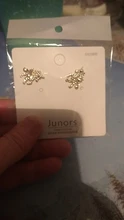 Pendientes de unicornio con tuerca para mujer, aretes de circonia cúbica de oro con diseño de Hada de los animales, joyería para fiesta de cumpleaños
