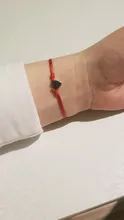 2 unids/lote Pequeño amor corazón pulsera de la suerte, rojo, negro, blanco, Color de la cuerda pulsera ajustable par de Pulseras de Moda al por mayor