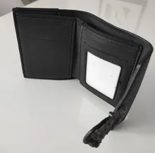 Cartera corta Vintage para mujer, Cartera de cuero sintético de Color sólido, monedero, tarjetero pequeño, bolso de mano