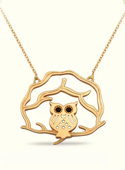 Owl Gold Necklace 02-378-K1874B 
Owl Gold Necklace 02-378-K1874B