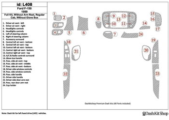 Interior trim for Ford F-150 1999-1999. Set L408.
Interior trim for Ford F-150 1999-1999. Set L408.