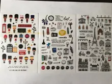 Pegatina de papel para decoración de diario de viaje de estilo europeo, planificador de etiquetas de álbum de recortes, Kawaii, regalos coreanos, pegatinas estacionarias