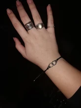 Charmsmic-Pulseras de la amistad de Color plata Vintage para amantes, brazaletes hechos A mano con tarjeta de deseos, venta al por mayor