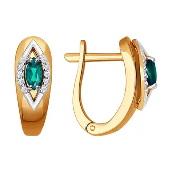 Sokolov drop earrings with stones in combined gold with diamonds and emeralds, fashion jewelry, 585, women's male, long earrings
Sokolov drop earrings with stones in combined gold with diamonds and emeralds, fashion jewelry, 585, women's male, long earrings