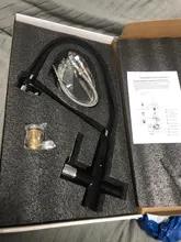 Grifos de filtro de agua Uythner grifos de cocina con doble manija montura en cubierta grifo mezclador de rotación de 360 grados Función de purificación de agua grúa