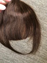 Isheeny 8 Nautral negro 2 Clips en flequillo de pelo humano pieza de pelo lacio con dos esquinas laterales 20g extensiones Clip cabello