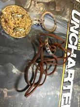 Collar con colgante de monedas de oro y calavera para hombre, cadena de cuerda de cuero, 4 unidades