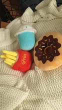 Juguetes de felpa para mascotas, patatas fritas, hamburguesa, perro, juguete divertido e interactivo para masticar morder
