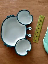 Bebé de lechón de silicona vajilla para bebé de dibujos animados cangrejo Anti-caída de la placa de la cena infantil niños alimentos complementarios tazón de platos