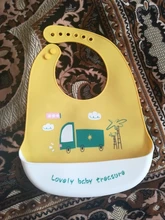 Baberos de animales de dibujos animados para bebé, Baberos impermeables de silicona suave para bebé, Niña y niño, material de alimentación impreso ajustable, delantal de babero para niño