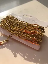 1 metro 4x14mm de acero inoxidable de oro Cable Rolo cadenas de alambre plano elegante cadena de ajuste para la fabricación de la joyería DIY