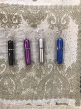 Botella pulverizadora de Perfume portátil, 5ml, 6ml, botella de vidrio rellenable, envases cosméticos vacíos, atomizador de Perfume de aluminio de viaje, 1 ud.