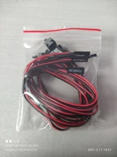 Interruptor momentáneo de encendido para PC, 5 unids/lote, Conector de botón, Cable de reinicio, longitud de línea de 50cm