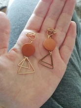 Joyería de colección de múltiples estilos para niña y mujer, aretes de Clip de hojas geométricas con personalidad creativo coreano, accesorios de moda para niña y Mujer