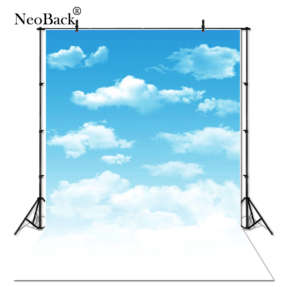 Виниловые классический виниловый белые облака голубое небо фон для фотосъемки с
