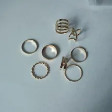 Doocna 8 unids/set Bohemia oro conjunto anillo conjuntos para los hombres y las mujeres geométrico Simple anillo de boda de toque de accesorios de joyería 10287